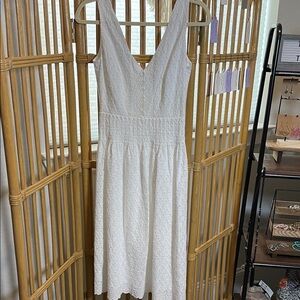 Gianni Bini White Textured Midi Dress